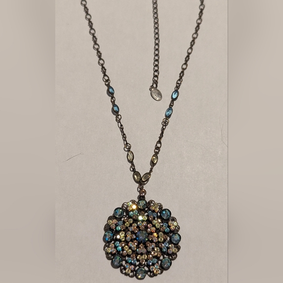 Sorrelli Blue and Gold Crystal Necklace - Picture 3 of 4
